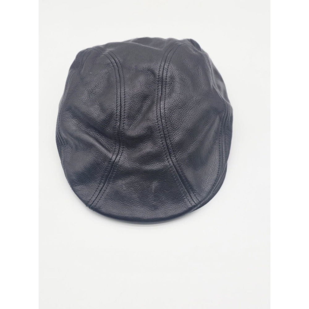 Wilsons Leather Flat Cap Men's S/M Black Pebbled Driver Hat